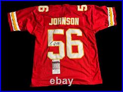Derrick Johnson Signed Kansas City Chiefs Red Jersey Linebacker Pro Bowl Jsa 3