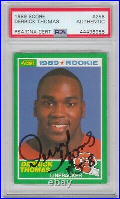 Derrick Thomas Kansas City Chiefs 1989 Score RC Signed Autograph PSA DNA