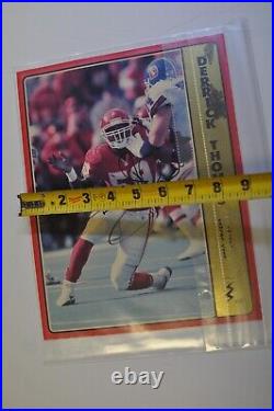 Derrick Thomas Kansas City Chiefs Bio/Sheet 8 1/4X10 1/2 Signed Autograph