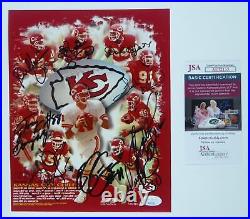 Derrick Thomas Tony Gonzalez +7 Signed 8x10 Photo Kansas City Chiefs JSA COA