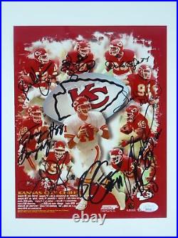 Derrick Thomas Tony Gonzalez +7 Signed 8x10 Photo Kansas City Chiefs JSA COA