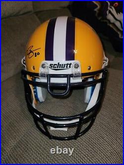 Dwayne Bowe Signed LSU Kansas City Chiefs Full-Size Replica Football Helmet JSA