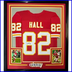 FRAMED Autographed/Signed DANTE HALL 33x42 Kansas City Red Jersey PSA/DNA COA