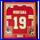 FRAMED Autographed/Signed JOE MONTANA 33x42 Kansas City Red Jersey JSA COA Auto