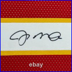 FRAMED Autographed/Signed JOE MONTANA 33x42 Kansas City Red Jersey JSA COA Auto
