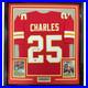 Framed Autographed/Signed Jamaal Charles 35x39 Kansas City Red Jersey JSA COA