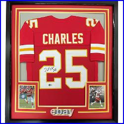 Framed Autographed/Signed Jamaal Charles 35x39 Kansas City Red Jersey JSA COA