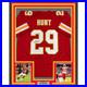 Framed Autographed/Signed Kareem Hunt 35x39 Kansas City Red Jersey PSA COA