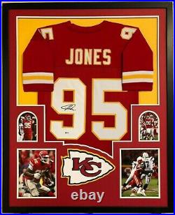 Framed Kansas City Chiefs Chris Jones Autographed Signed Jersey Beckett Coa