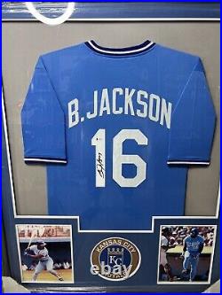 Framed Kansas City Royals Bo Jackson Autographed Signed Jersey Beckett Coa