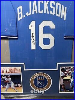 Framed Kansas City Royals Bo Jackson Autographed Signed Jersey Beckett Coa