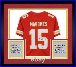 Framed Patrick Mahomes Kansas City Chiefs Autographed Nike Red Limited Jersey