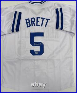 GEORGE BRETT Kansas City Royals Signed Custom Replica White Jersey AUTO BAS