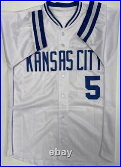 GEORGE BRETT Kansas City Royals Signed Custom Replica White Jersey AUTO BAS