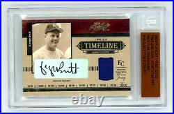 GEORGE BRETT/NOLAN RYAN 2004 Playoff Prime Cuts Dual Auto Autograph Patch 21/25