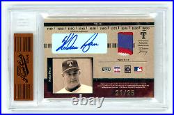 GEORGE BRETT/NOLAN RYAN 2004 Playoff Prime Cuts Dual Auto Autograph Patch 21/25