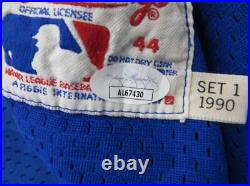 GEORGE BRETT SIGNED KANSAS CITY ROYALS RAWLINGS JERSEY with1990 JSA Game Issue
