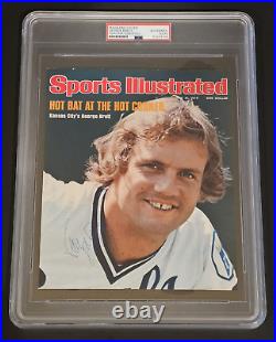 GEORGE BRETT Signed Magazine Cover-HALL OF FAME-KANSAS CITY CHIEFS-PSA
