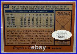 George Brett (JSA CoA) Kansas City Royals Signed Baseball Card