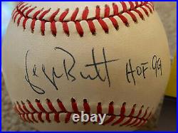 George Brett Signed Autographed Al Baseball Kansas City Royals Hof 99 Jsa Coa