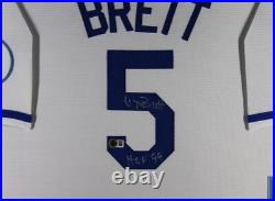 George Brett Signed Kansas City Royals Nike Baseball Framed Jersey HOF Beckett