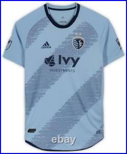 Gianluca Busio Sporting Kansas City Signed Blue 2019 Adidas Authentic Jersey