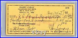 HARRY CARAY Signed Check Payable to KANSAS CITY ROYALS Endorsed 1977 RARE AUTO