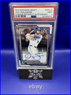 JAC CAGLIANONE 2024 Bowman Chrome Draft 1st Rookie Auto PSA 9 MINT RC #CPAJC