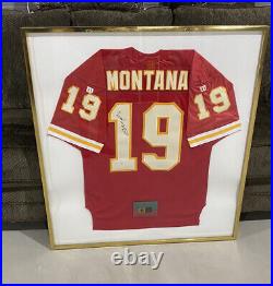 JOE MONTANA Framed Signed Kansas City Chiefs Jersey #19 Authenticated Autograph