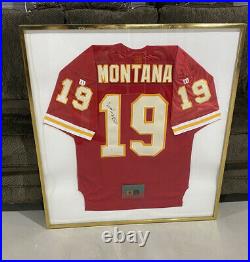 JOE MONTANA Framed Signed Kansas City Chiefs Jersey #19 Authenticated Autograph