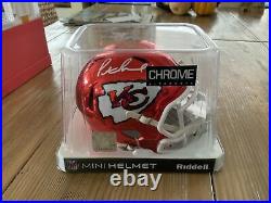 JSA PATRICK MAHOMES signed Kansas City CHIEFS Chrome Mini Football Helmet Withbox