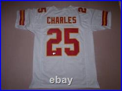 Jamaal Charles Signed White Kansas City Chiefs XL Jersey Beckett COA