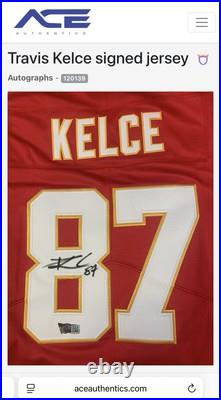 Jersey Red Travis Kelce Size L Kansas City Chiefs Signed Autographed COA