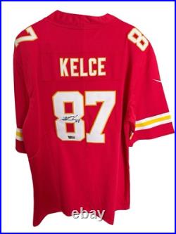 Jersey Red Travis Kelce Size L Kansas City Chiefs Signed Autographed COA