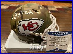 Joe Montana Autographed Riddell Kansas City Chiefs Camo Mini Helmet Beckett