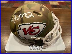 Joe Montana Autographed Riddell Kansas City Chiefs Camo Mini Helmet Beckett