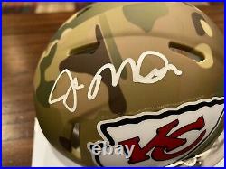 Joe Montana Autographed Riddell Kansas City Chiefs Camo Mini Helmet Beckett