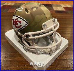 Joe Montana Autographed Riddell Kansas City Chiefs Camo Mini Helmet Beckett