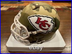 Joe Montana Autographed Riddell Kansas City Chiefs Camo Mini Helmet Beckett