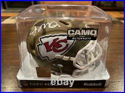 Joe Montana Autographed Riddell Kansas City Chiefs Camo Mini Helmet Beckett