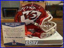 Joe Montana Autographed Riddell Kansas City Chiefs Chrome Mini Helmet Beckett