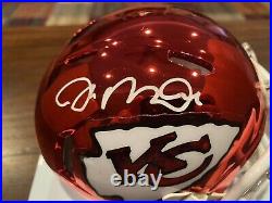 Joe Montana Autographed Riddell Kansas City Chiefs Chrome Mini Helmet Beckett