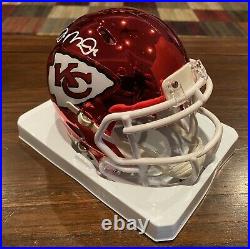 Joe Montana Autographed Riddell Kansas City Chiefs Chrome Mini Helmet Beckett