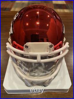 Joe Montana Autographed Riddell Kansas City Chiefs Chrome Mini Helmet Beckett