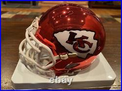 Joe Montana Autographed Riddell Kansas City Chiefs Chrome Mini Helmet Beckett