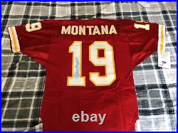 Joe Montana Signed Authentic Jersey = KANSAS CITY CHIEFS Team Issued 19 Size 46