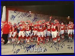 KANSAS CITY CHIEFS Autographed Autograph Signed 12x18 2016 TEAM Photo KELCE HILL