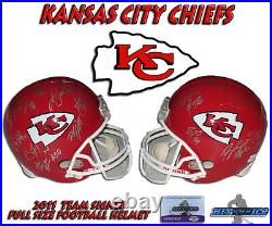 KANSAS CITY CHIEFS FULL SIZE TEAM SIGNED HELMET withCOA MCCLUSTER #3