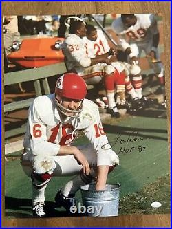 KANSAS CITY CHIEFS LEN DAWSON SIGNED 16x20 JSA COA AUTHENTIC AUTOGRAPH PHOTO HOF