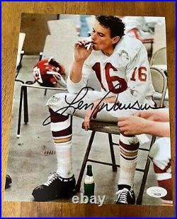 KANSAS CITY CHIEFS LEN DAWSON SIGNED 8x10 JSA COA AUTHENTIC AUTOGRAPH